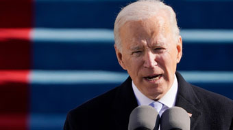 Joe Biden giving Inaugural Address