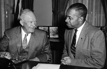 E. Frederic Morrow with Dwight Eisenhower