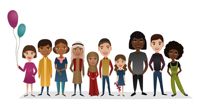 Illustration of wide range of ethnicities