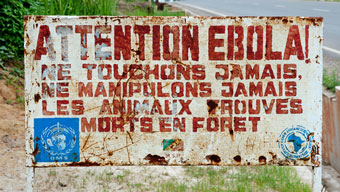 Sign warning of ebola virus