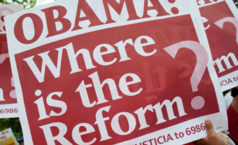 Protest sign for immigration reform