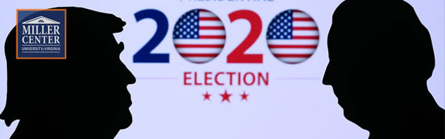 Silhouettes of Donald Trump and Joe Biden