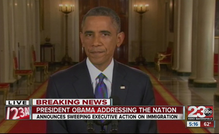 Photo from ABC23, Fair Use. President Obama addressing the nation