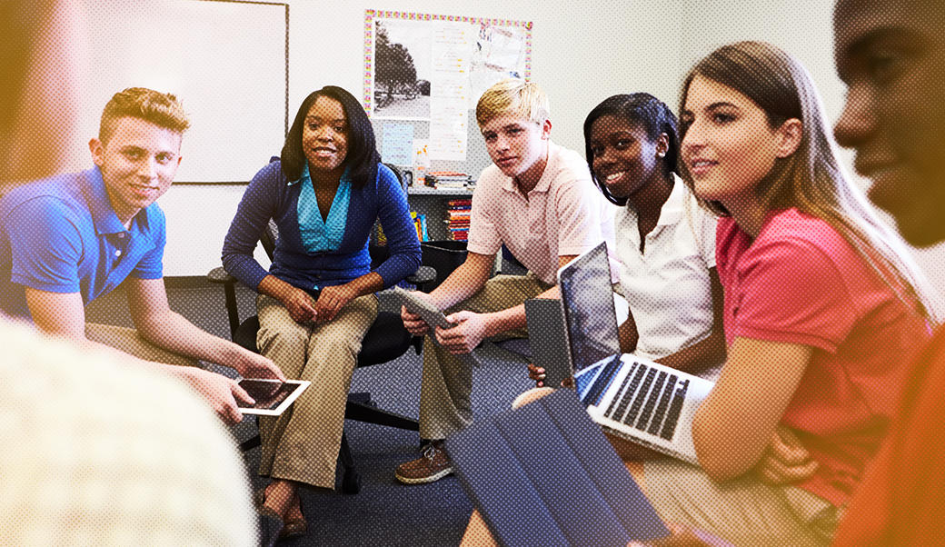 Students sitting in classroom