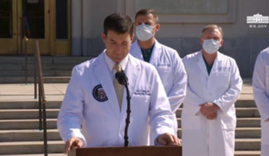 Dr. Sean Conley givng press conference