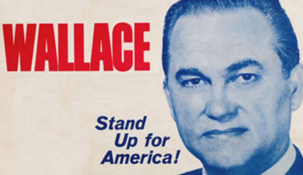 George Wallace campaign brochure cover saying "Stand up for America"