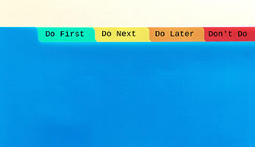 Folders showing priorities