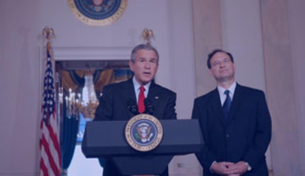 George W. Bush and his SCOTUS nominee Samuel Alito