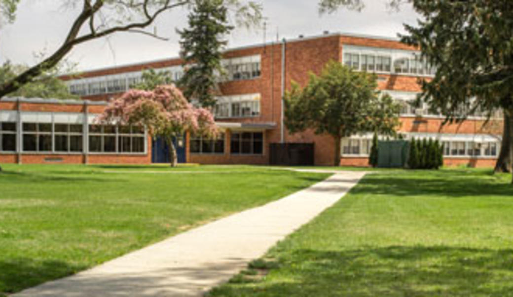 school with path