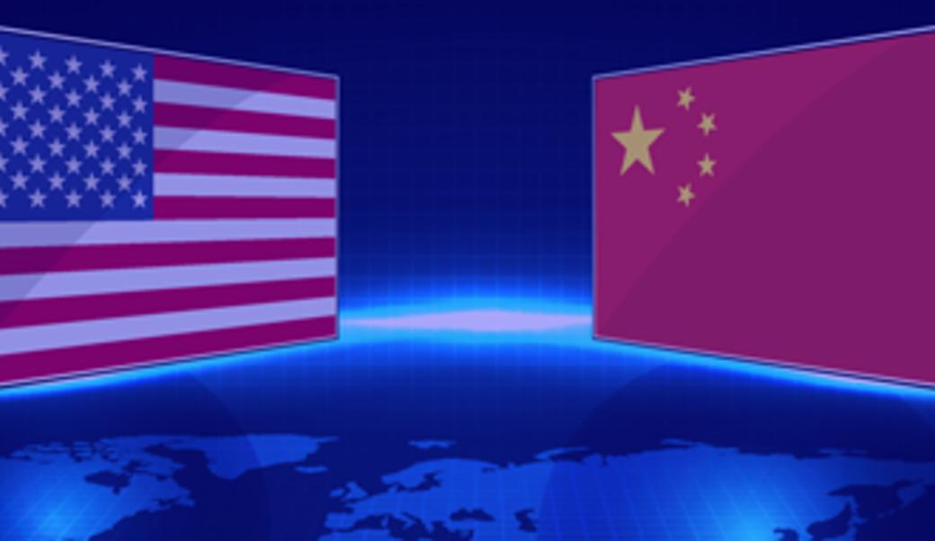 US and China flags