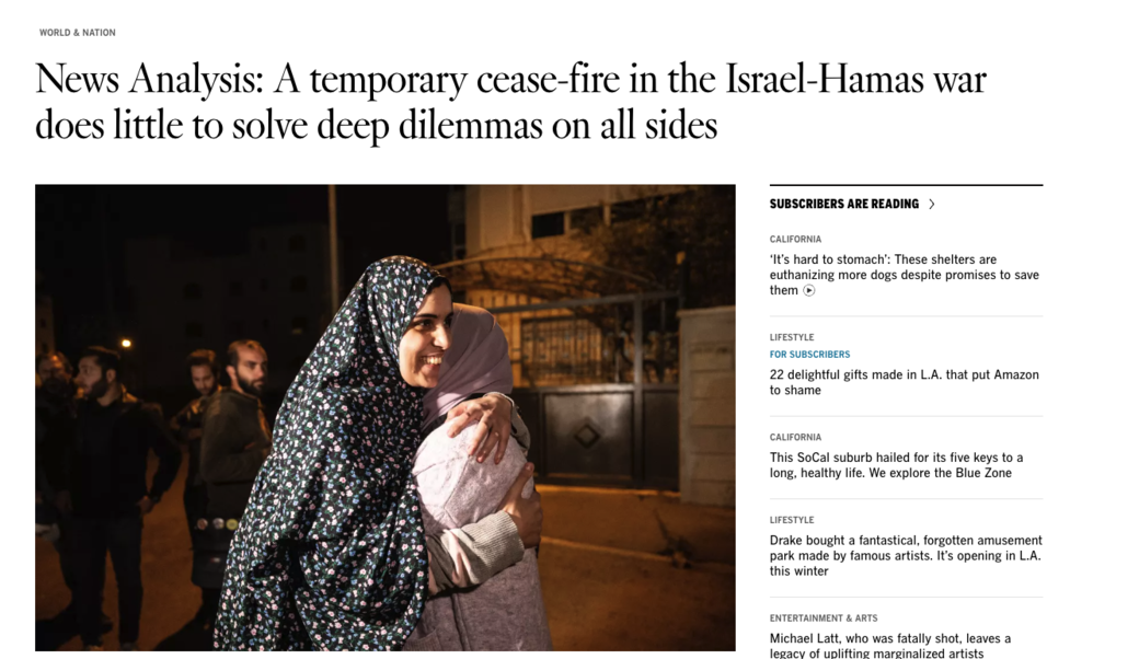 LA Times headline