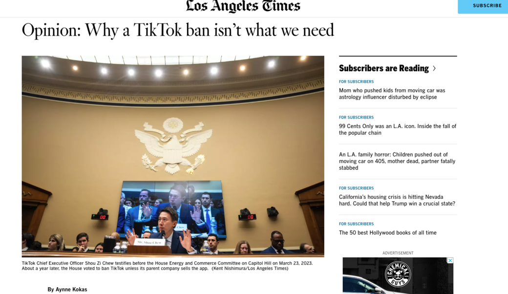 la times headline