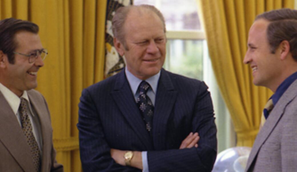 president-ford-chats-with-chief-of-staff-donald-rumsfeld-and-rumsfelds-assistant-richard-cheney.april-28-1975