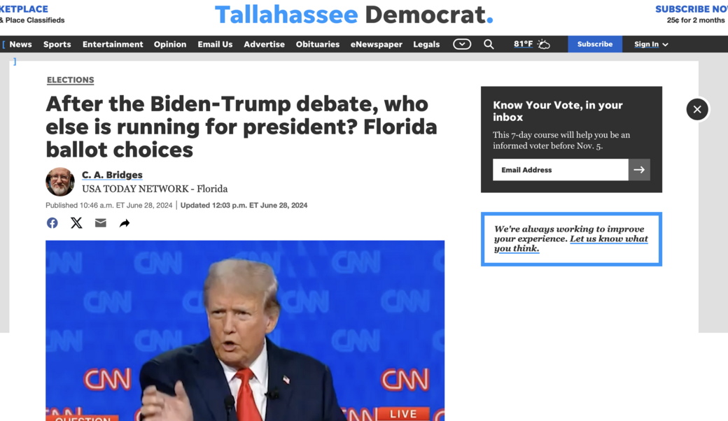 tallahassee democrat headline