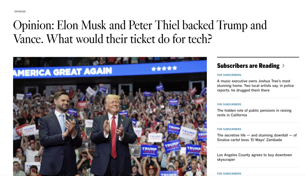 la times headline