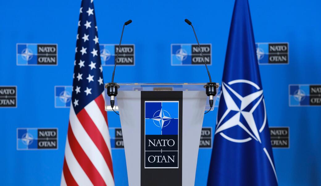 NATO and US flag