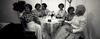 First Ladies Nancy Reagan, Ladybird Johnson, Hillary Rodham Clinton, Rosalyn Carter, Betty Ford, and Barbara Bush sit together on May 11, 1994.