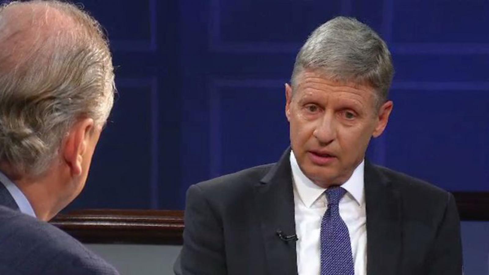 Libertarian presidential candidate Gary Johnson